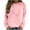 Pink, variant on Babysbule Womens Hoodless Sweatshirt Fashion Women's Casual Long Sleeve Round Neck Printed Ladies Sweatshirt Tops Blouse