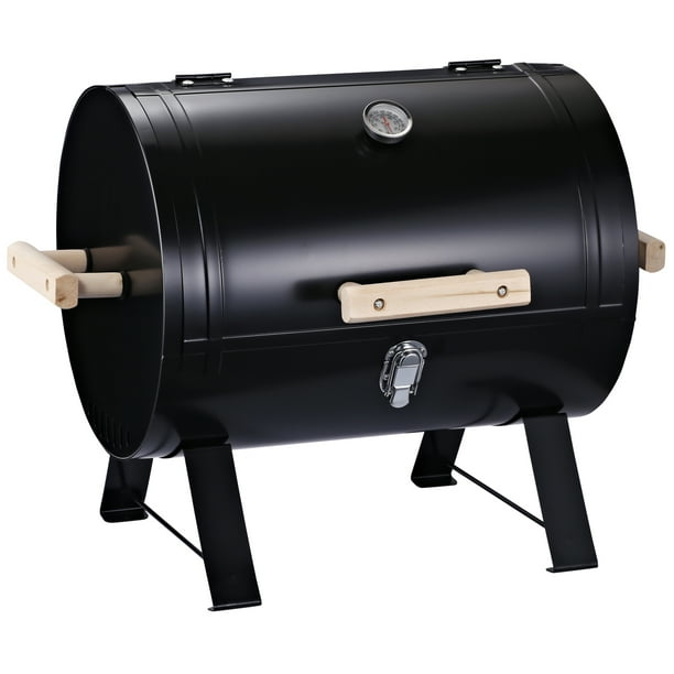 Outsunny 20" Mini Small Smoker Charcoal Grill Side Fire Box, Portable