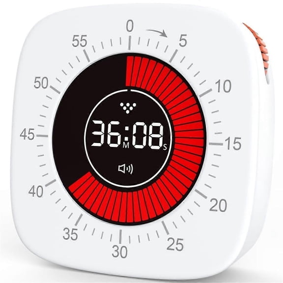 Visual Timer for Kids, Digital Timer with 60-Minute Countdown, Silent Timer for Desk Timer Clock for