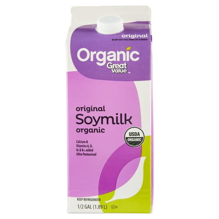 Great Value Organic Original Soy Milk, Half Gallon, 64 fl oz