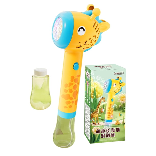 Máquina de burbujas de agua de 90 ml para niños, juguete de jirafa de 10 agujeros, totalmente automática, de mano, para verano y exteriores.