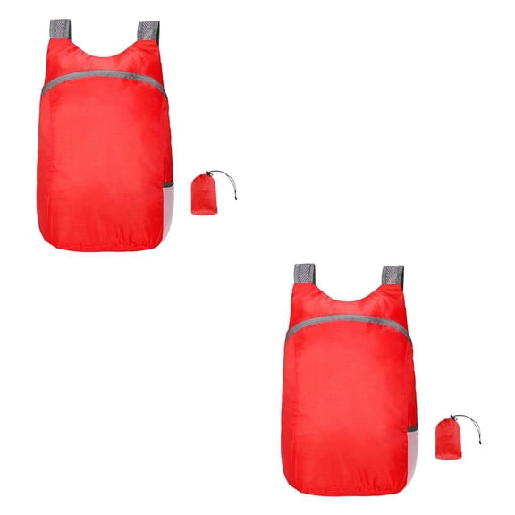 Naiovety para acampar al aire libre, plegable, impermeable, bolsa de nailon, senderismo, viajar, plegable, rojo Rojo 2piezas Naiovety CBP155341