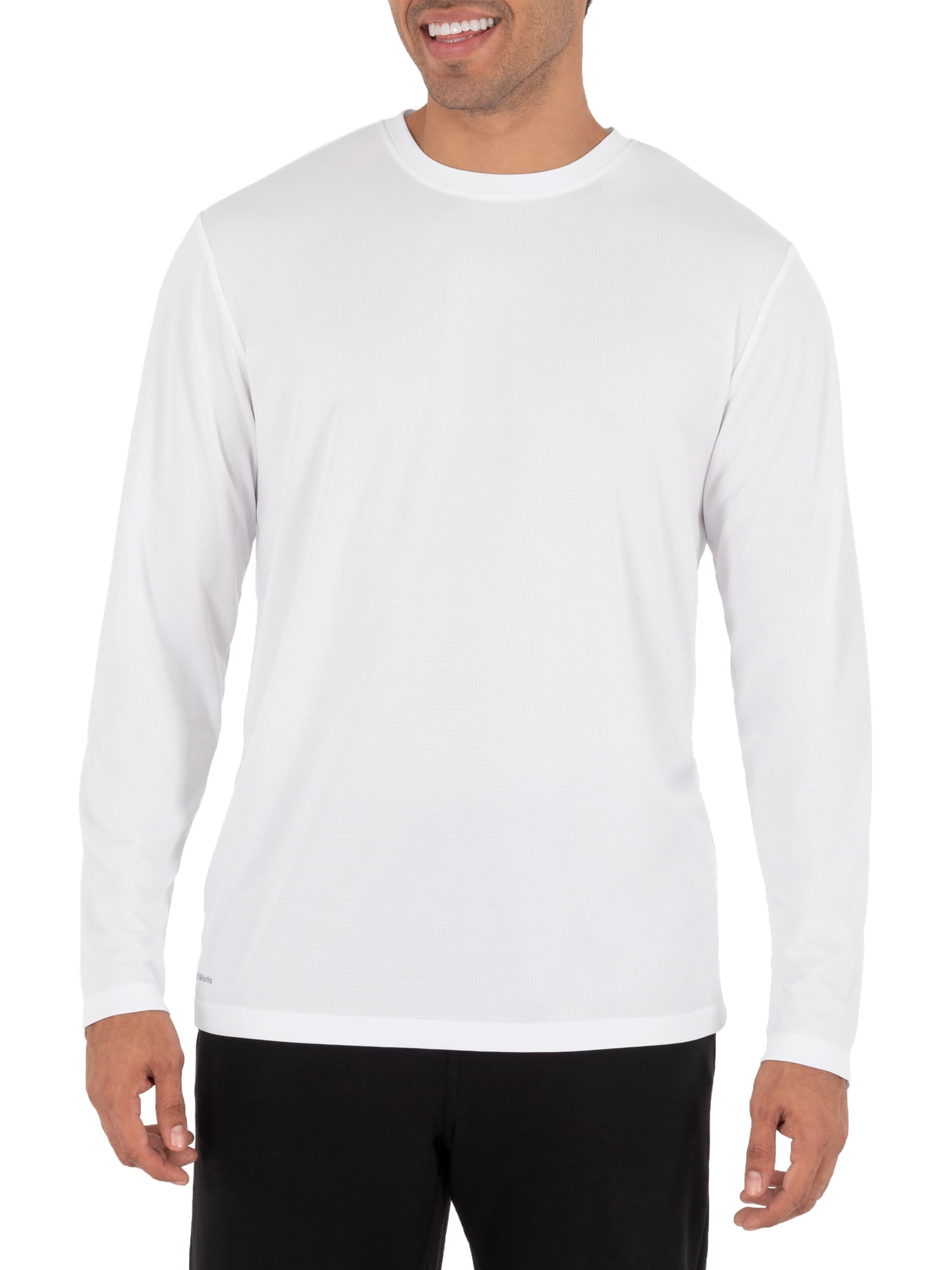 ACTIVE-DRY Plain Breathable Polyester Long Sleeve Sports T-Shirt Tshirt No Logo 