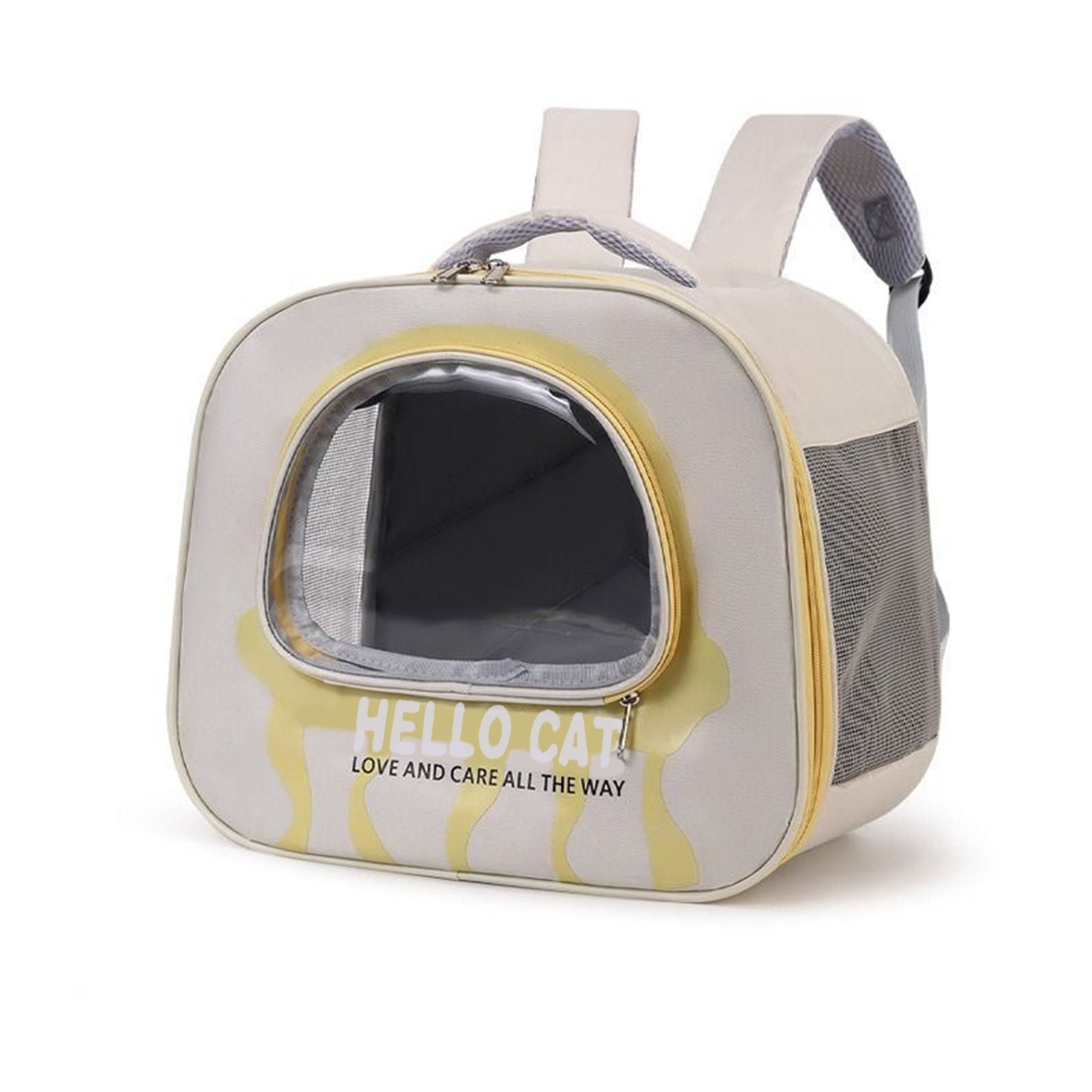 Weloille Pet Travel Carrier Backpack 1 Piece, Breathable Oxford Cloth Dog Cat Backpack, Adjustable Strap Portable Safety Pet Carrier, for Hiking Travel Camping Outdoor Use