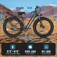 thumbnail image 2 of ANCHEER Electric Bike for Adults Peak 1000W Electric Bicycle 48V 15AH Battery Electric Bike 26" x 4.0" Fat Tire Mountain 28MPH 7 Speed Gears Electric Bike, Rear Rack,UL2849, 2 of 11