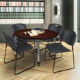 thumbnail image 2 of Romig Trek 42 in. Round Adjustable Classroom Table- Mahogany & 4 Zeng Stack Chairs- Black & Grey Base, 2 of 6