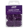 JAM Paper Round Paper Clips, Purple Paperclips, 1 inch, 50/Pack