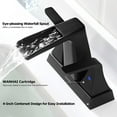 thumbnail image 3 of EZANDA Centerset 2-handle Waterfall Bathroom Faucet with Drain Assembly, Matte Black, 3 of 7