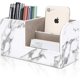thumbnail image 1 of Desktop Organizer, Multifunctional Pen Holder, Stylish PU Leather Desk Stand for Stationery Storage Box, Business Cards, Pens, Mobile Phoneswhite, 1 of 5
