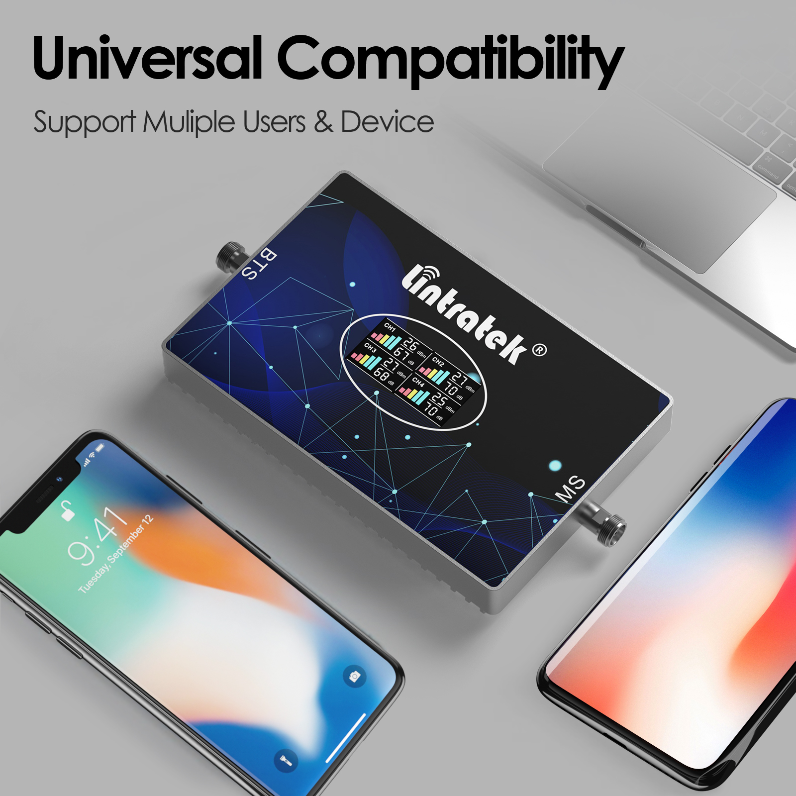 Lintratek Cell Phone Signal Booster for Home, Cell Phone Booster for All U.S. Carriers, Band 2/4/5/12/17 Cell Booster up to 5,500 Sq ft, Boost 3G 4G LTE 5G Voice & Data  | FCC Approved