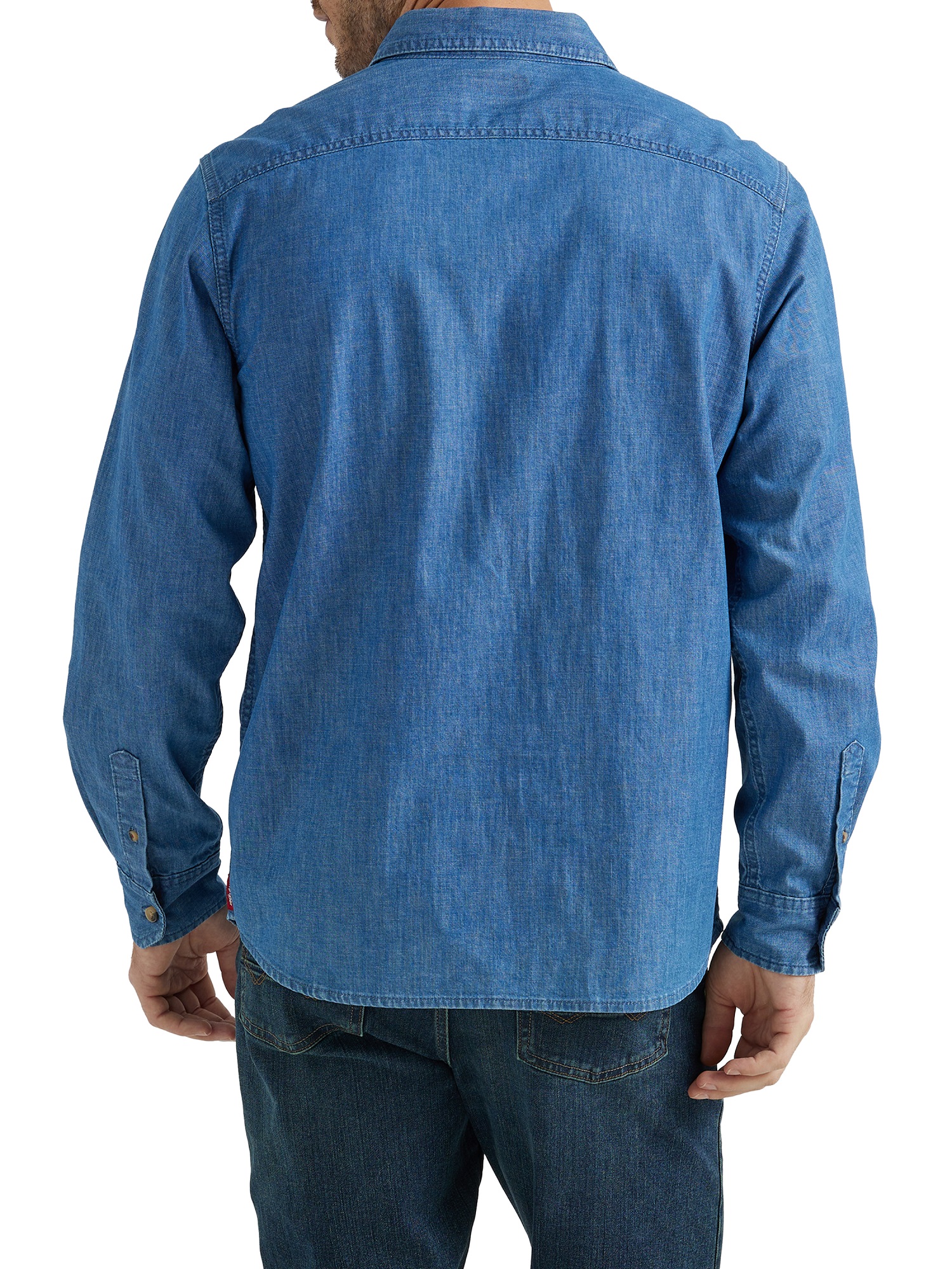 Wrangler® Men's and Big Men's Relaxed Fit Long Sleeve Woven Shirt, Sizes S-5XL - image 3 of 4