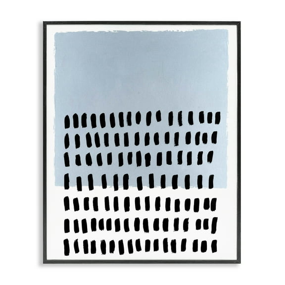 Stupell Industries Blue Dotted Pattern Abstract Painting Black Framed Art Print Wall Art, 11 x 14