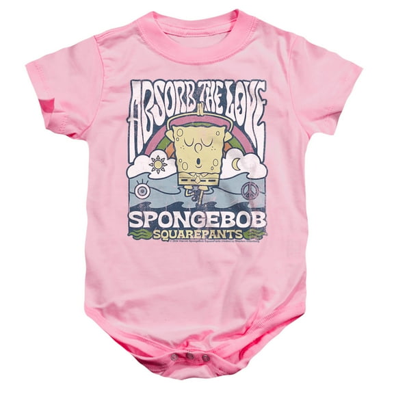 SpongeBob SquarePants Absorb The Love Poster Unisex Infant Snap Suit for Baby, Pink, Small