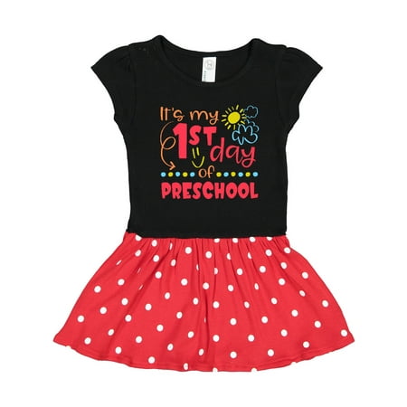 

Inktastic It s My 1st Day of Preschool Clouds and Sunshine Gift Toddler Girl Dress
