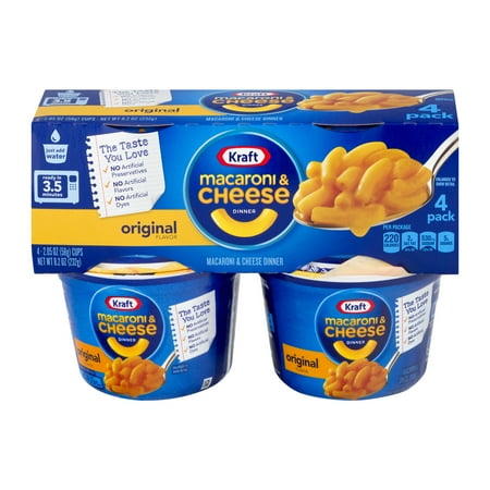 Kraft Macaroni & Cheese Dinner Cups Original Flavor - 4 PK, 2.05 OZ