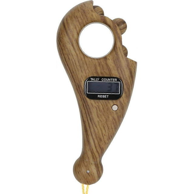 Digital Rosary Counter, Wood Grain Digital Rosary Rosary Counter Portable Rotating Counter Handheld Finger Rosary Counter for Relaxation Depression Fi