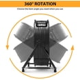 thumbnail image 7 of DSstyles 24 Inch Industrial Drum Fan, 5700 CFM High Velocity Floor Fan, 3 Speed Heavy Duty Metal Air Circulator Fan, 360° Tilt with Casters Handle, Ideal for Patios, Warehouse, Commercial, Basement, 7 of 7