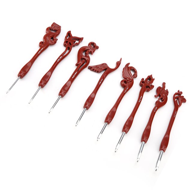 Crochet Hooks, 8PCS Retro Birds Unique Crochet Hooks Set Knitting Tools Aluminum Crochet Hook Crochet Hook Set Crochet Set Ergonomic Handle for Beginners