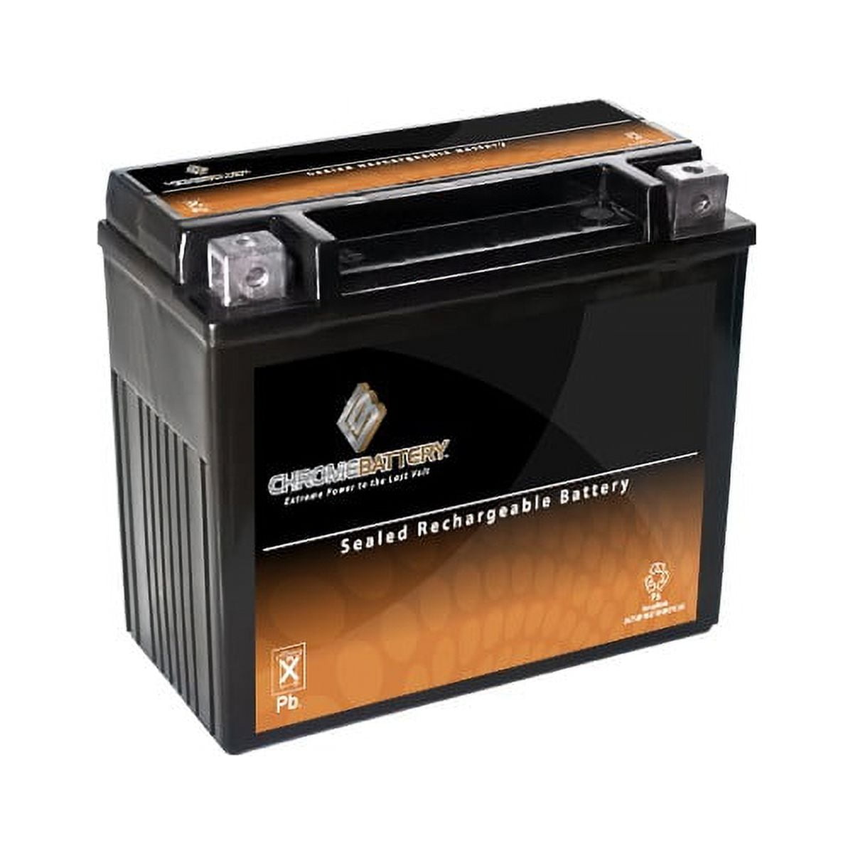 Chrome Battery YTX20-BS (20-BS 12 Volt,18 Ah, 270 CCA) Motorcycle Battery for Harley-davidson 1200cc Fx Electric Start 1977