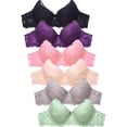 thumbnail image 1 of 247 Frenzy 24F-BR4398L-34B Women Essentials Mopas Full Coverage Allover Lace Bras, Assorted Color - Size 34B - Pack of 6, 1 of 1