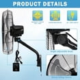 thumbnail image 4 of 20” Wall Mount Fan 7000 CFM High Velocity Industrial Heavy Duty Fan with 3-Speed Oscillating Commercial Use for Warehouse, Garage, Factory, Black, 4 of 8