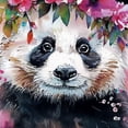 thumbnail image 6 of WYYP Panda Bear Flower Crown Kawaii Round Tablecloth Waterproof Resistant Fabric 100% Polyester Fiber White, 6 of 8