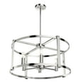 thumbnail image 2 of Hunter - Astwood 6-light Polished Nickel, Large Chandelier, Dimmable, Caged Style, Drum Shaped, for Bedrooms, Dining, Living Rooms - 19000, 2 of 11