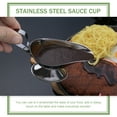thumbnail image 4 of 2 Pcs Récipient à Sauce Bateau en Acier Inoxydable Tasse à Sauce en Métal Récipient à Sauce, 4 of 9