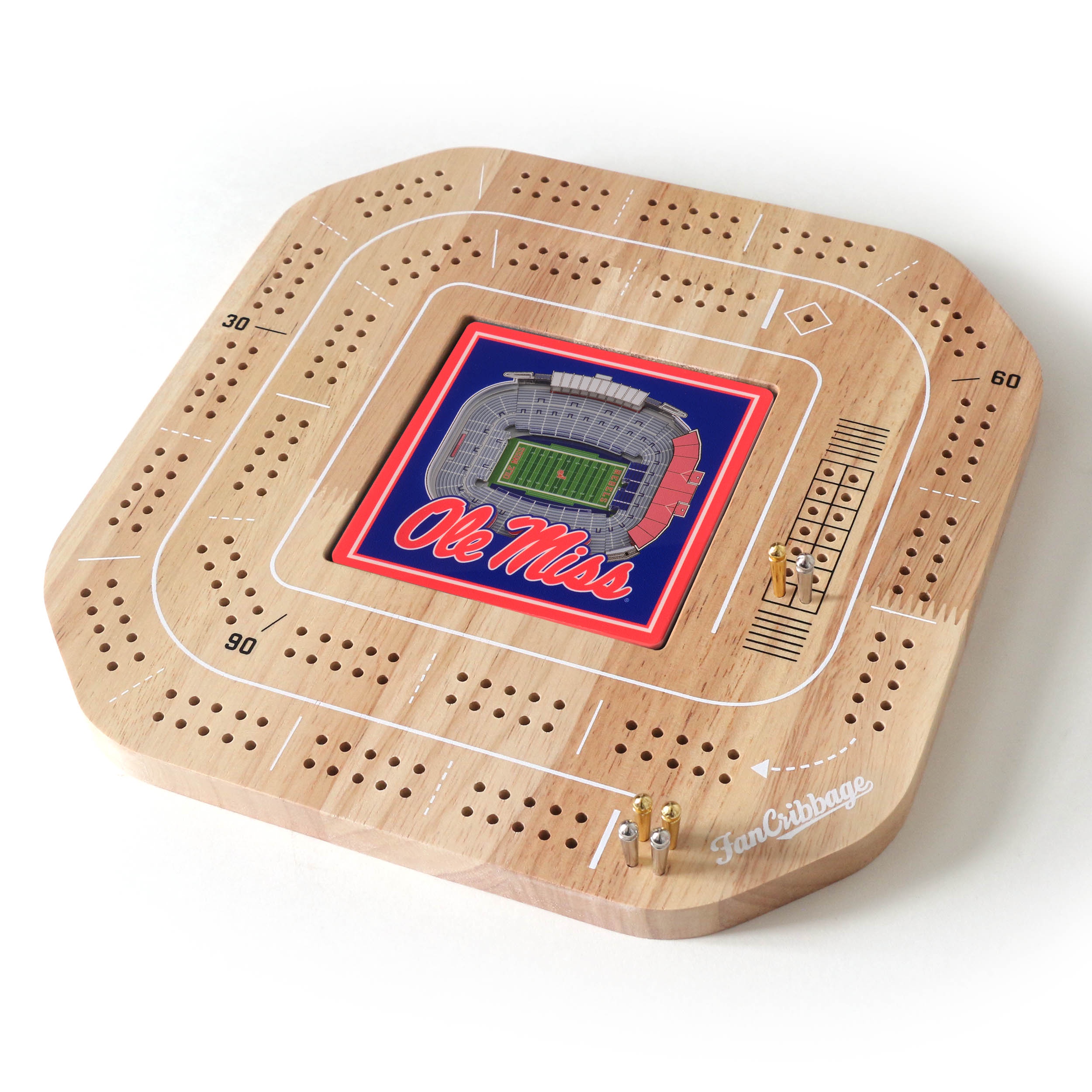 YouTheFan NCAA Mississippi Rebels Stadiumview Cribbage