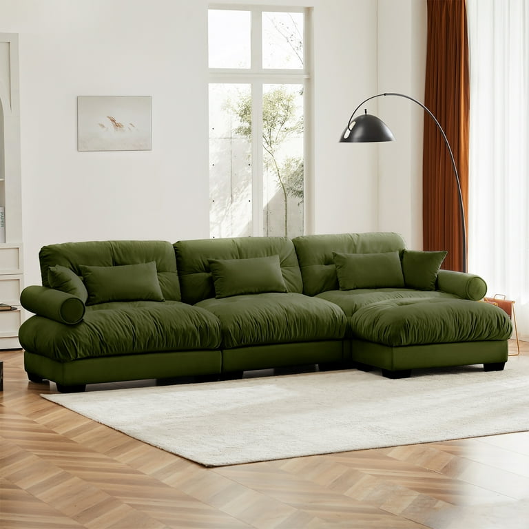 Olive Green Ottoman for Modular Sectional Sofa, Single Sofa