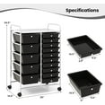 thumbnail image 2 of CZMJY 15 Drawer Rolling Storage Cart Tools Scrapbook Paper Office School Organizer, Black, 2 of 11