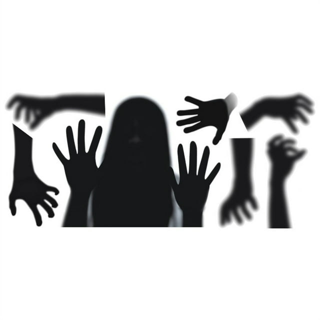 Calcomanía de Pared de Halloween Monstrate PVC Femenina Aterradora 75 cm x 33 cm
