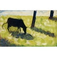 thumbnail image 2 of Georges Seurat 14x11 Black Ornate Wood Framed Double Matted Museum Art Print Titled: Black Cow in a Meadow (ca.&nbsp;1881), 2 of 5