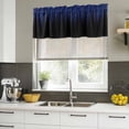 thumbnail image 4 of 2 Pack Valances for Window, Navy Blue Black Ombre Short Curtains for Kitchen Bedroom Living Room, Modern Abstract Striped Gradient Rod Pocket Small Window Treatment Valance Drapes 42 x 18 Inch, 4 of 8