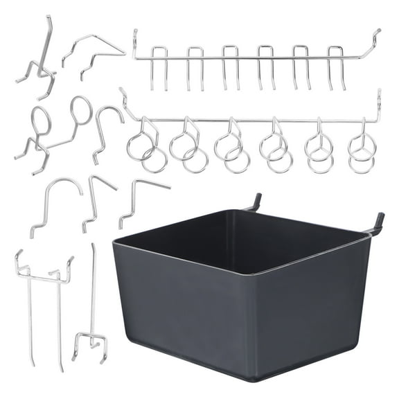 80pcs Pegboard Organizer Kit with Hooks and Bins for Tool Storage