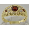 thumbnail image 2 of LBG 14k Yellow Gold Cultured Pearl and Real Genuine Garnet Womens Band Ring - Size 7, 2 of 6