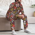 thumbnail image 7 of Fotbe Mushrooms And Leaves Pattern Long Sleeve Pajama Set for Men,Sleepwear Set,2-piece Loungewear Set,Soft PJs Comfy Nightwear with Pockets-Medium, 7 of 7