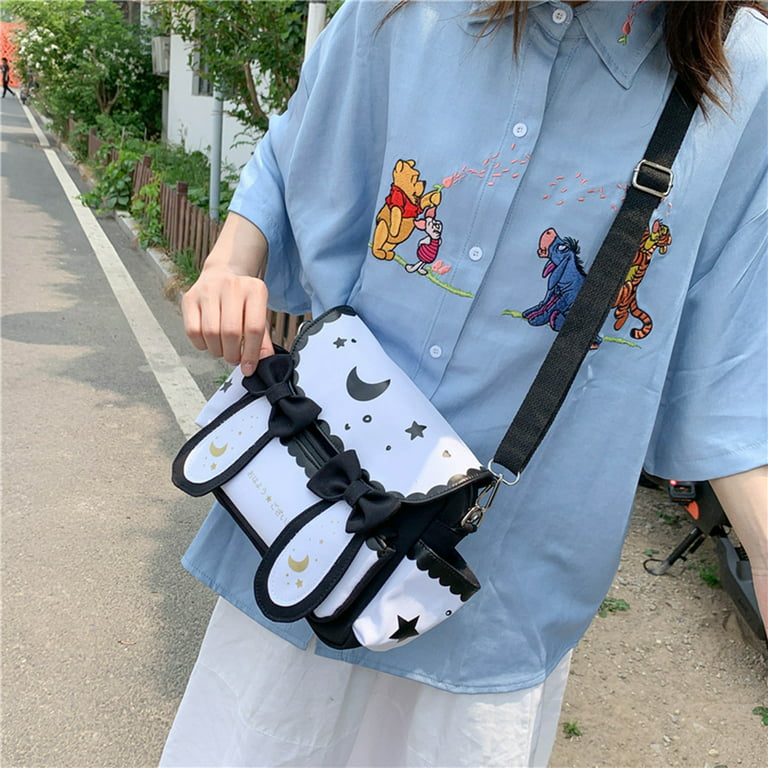 TBOLINE Unisex Adult Nylon Shoulder Bag Female Street Crossbody Handbag  Pouch (Black)