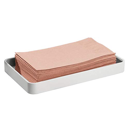 mDesign Modern Decorative Metal Guest Hand Towel Storage Organizer Tray