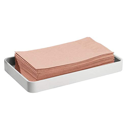 mDesign Modern Decorative Metal Guest Hand Towel Storage Organizer Tray