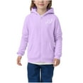 thumbnail image 4 of Trupants Girls Purple Heart Graphic Warm Hoodie - 100% Polyester Zip Up Sweatshirt with Kangaroo Pocket, Loose Fit for 4-14 Years,Size 11-12T, 4 of 8