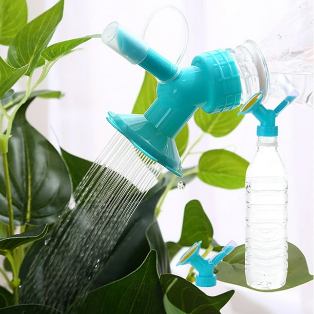 Boquilla de aspersor de 3 uds, botella de riego, latas de agua para riego de flores (azul)