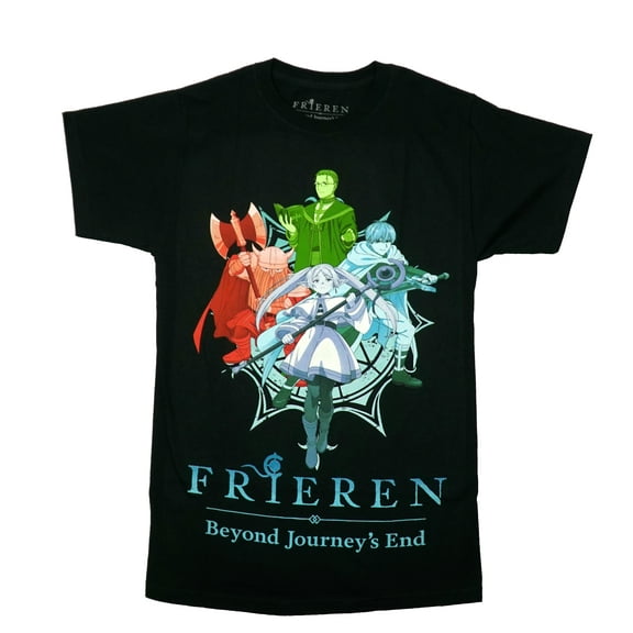 Frieren Beyond Journey's End Mens T-Shirt - Colorful Full Color Group Over Logo