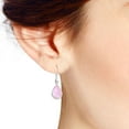 thumbnail image 4 of Simple Elegance Sterling Silver Teardrop Pink Shell Inlay Dangle Earrings, 4 of 5