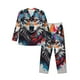 thumbnail image 1 of Balery Tie-Dye Wolf Head Pijama para Hombre de Dos Piezas con Manga Larga, Conjunto de Dormir y Descanso Suave con Bolsillos-Large, 1 of 7