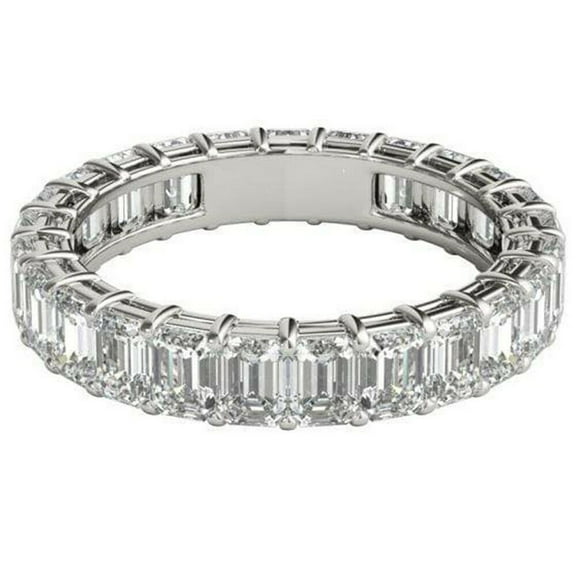 14 Cts Approx Octagon Cut Moissanite Ring / Engagement Ring/ Promise Ring / Unique Wedding Ring /18K White Gold Plated Rings / Anniversary Ring