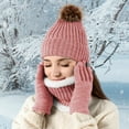 thumbnail image 5 of Women's Winter 3-Piece Set: Beanie, Scarf, Touchscreen Gloves, Acrylic, 7.9x8.7in Scarf, Warm, for Outdoor Activities, 5 of 6