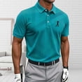 thumbnail image 4 of Fnnxeal Mens Polo Shirts Casual Golf Collared Graphic Summer Short Sleeve Polo Blue Shirts for Men Size 4XL, 4 of 5