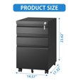thumbnail image 4 of CQSXDA Modern Metal 3 Drawer Mobile File Cabinet -  Assembled Organizer for Home Office with Lock and Wheels, Black, 4 of 10