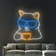 thumbnail image 5 of Handmadetneonsign Cat Drinking Tea Neon Sign, Cat Tea Cup Led Sign, Cat Glasses Neon Lights, 5 of 5